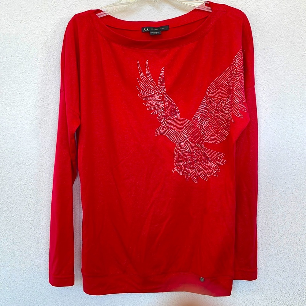 Long Sleeve Armani Exchange Eagle Shirt